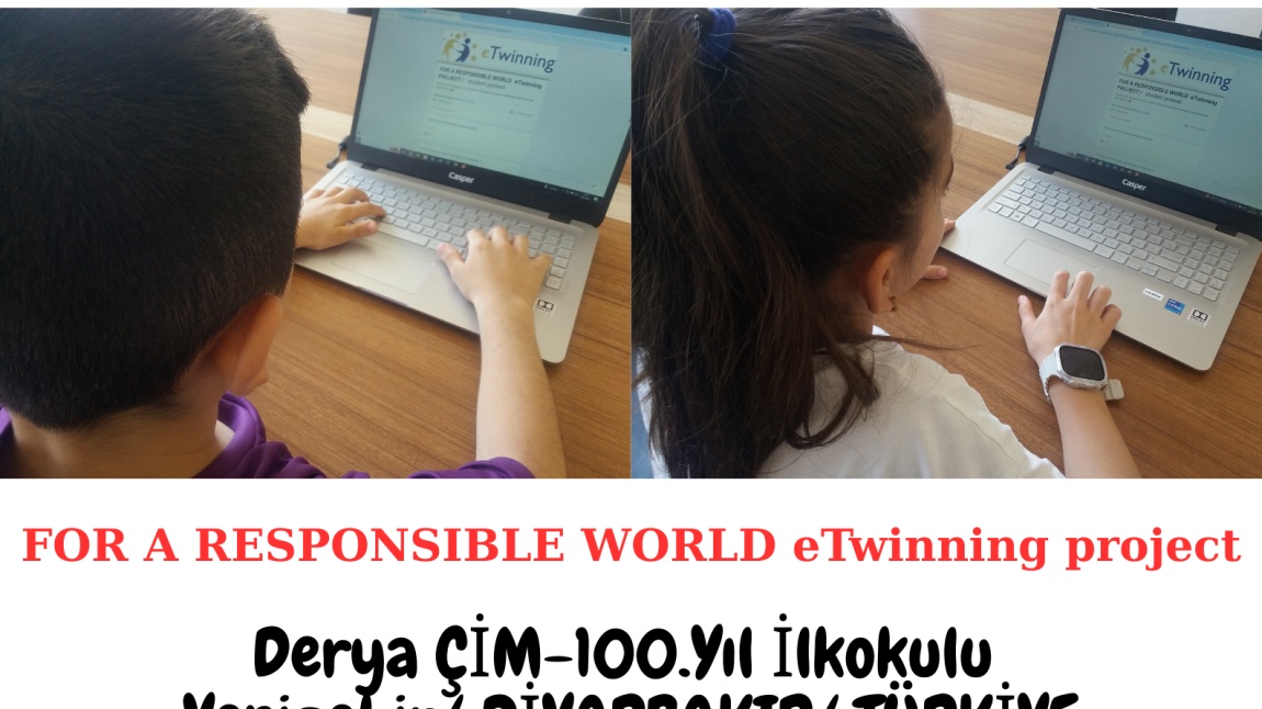 Rehber Öğretmenimiz Derya ÇİM'in kuruculuğunu ve yürütücülüğünü yaptığı FOR A RESPONSIBLE WORLD adlı eTwinning projemizde öğrencilerimiz projemiz öntestini doldurdular